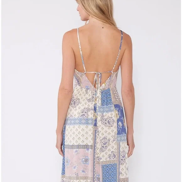 Love Stitch Women's Patchwork Maxi Dress - Lilac/Blue/Pink and Cream - Picture 3 of 5